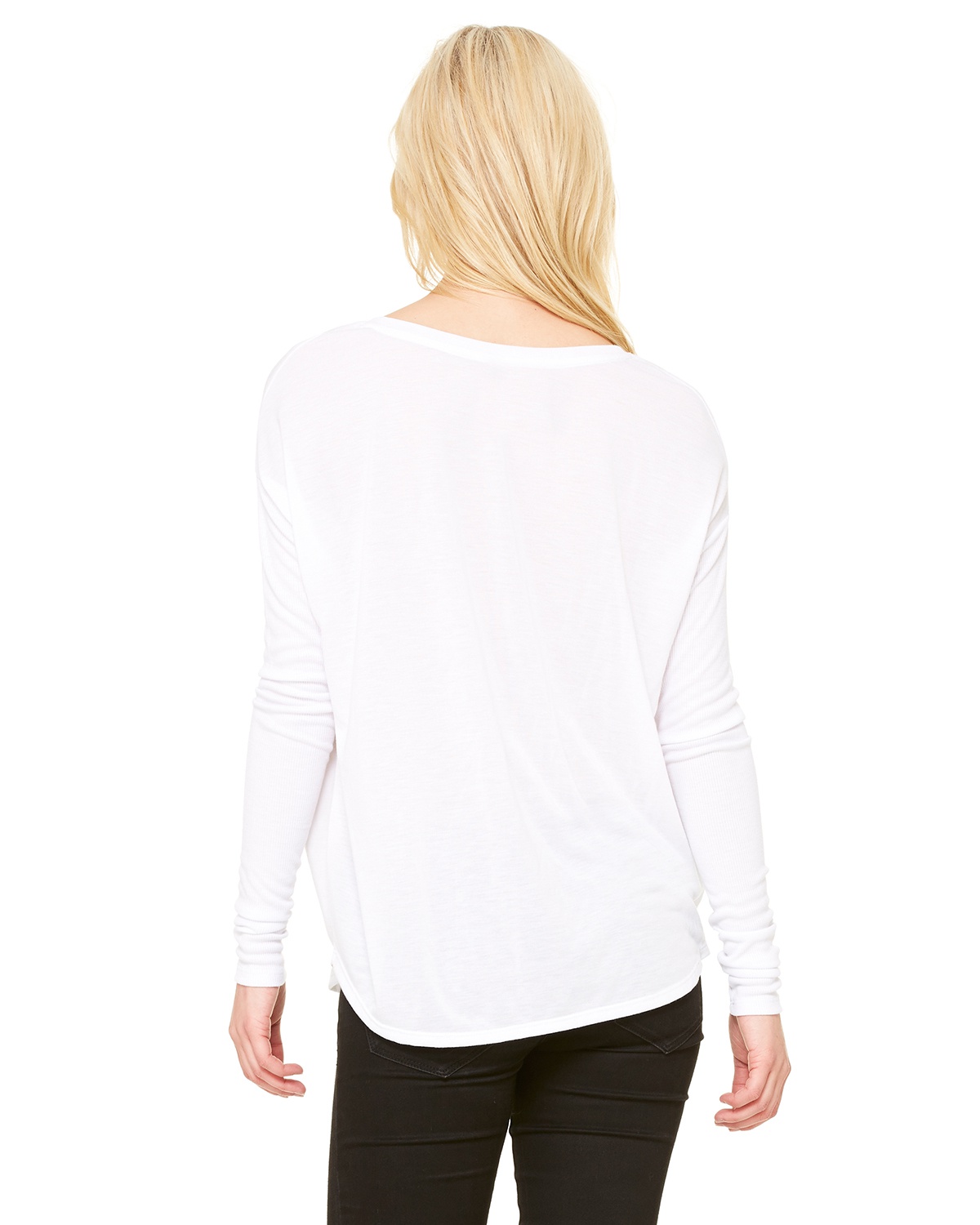 Download Wholesale Bella Canvas 8852 | Buy Ladies Flowy Long-Sleeve T-Shirt with 2x1 Sleeves - VeeTrends.com