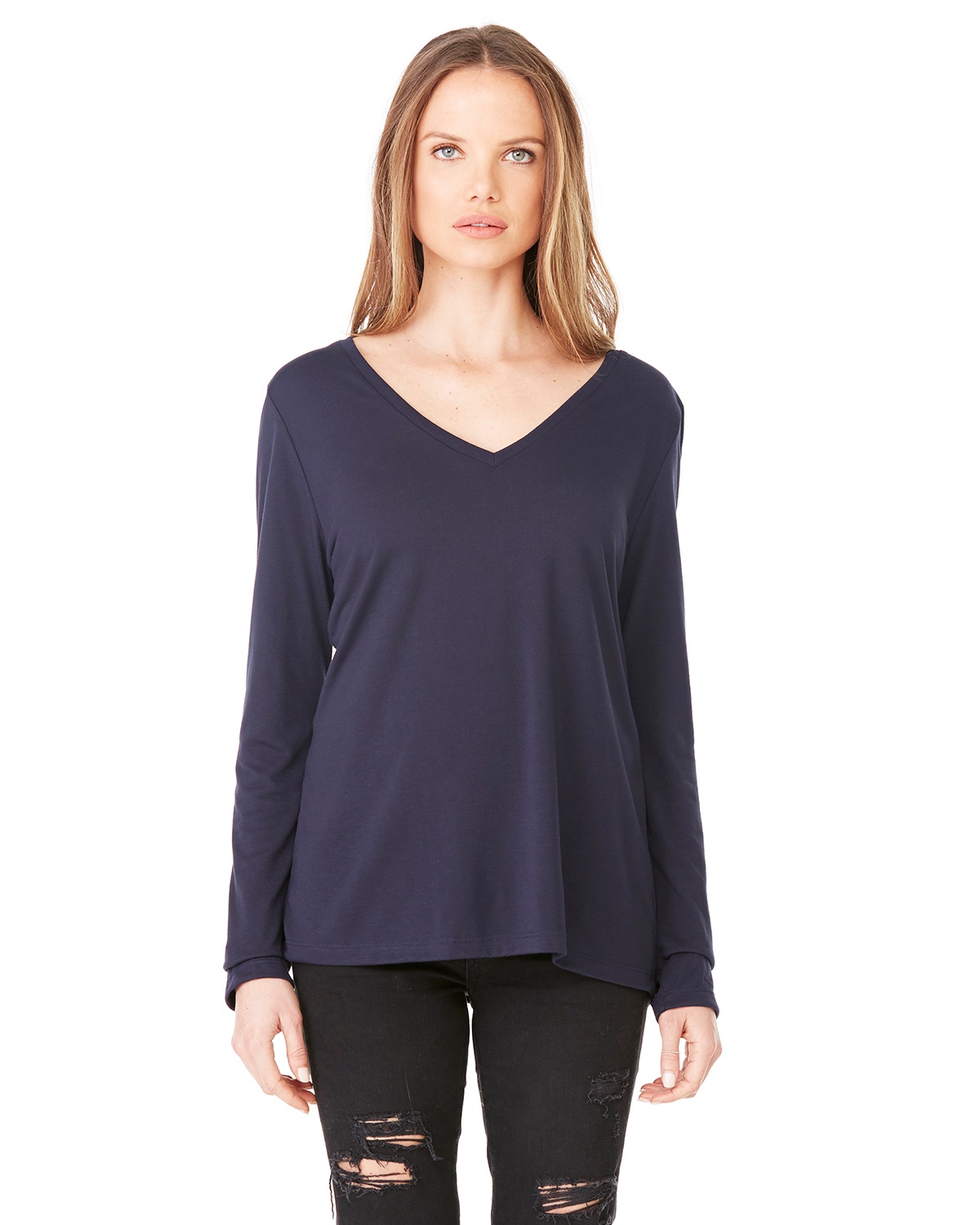 'Bella Canvas 8855 Ladies' Flowy Long-Sleeve V-Neck'