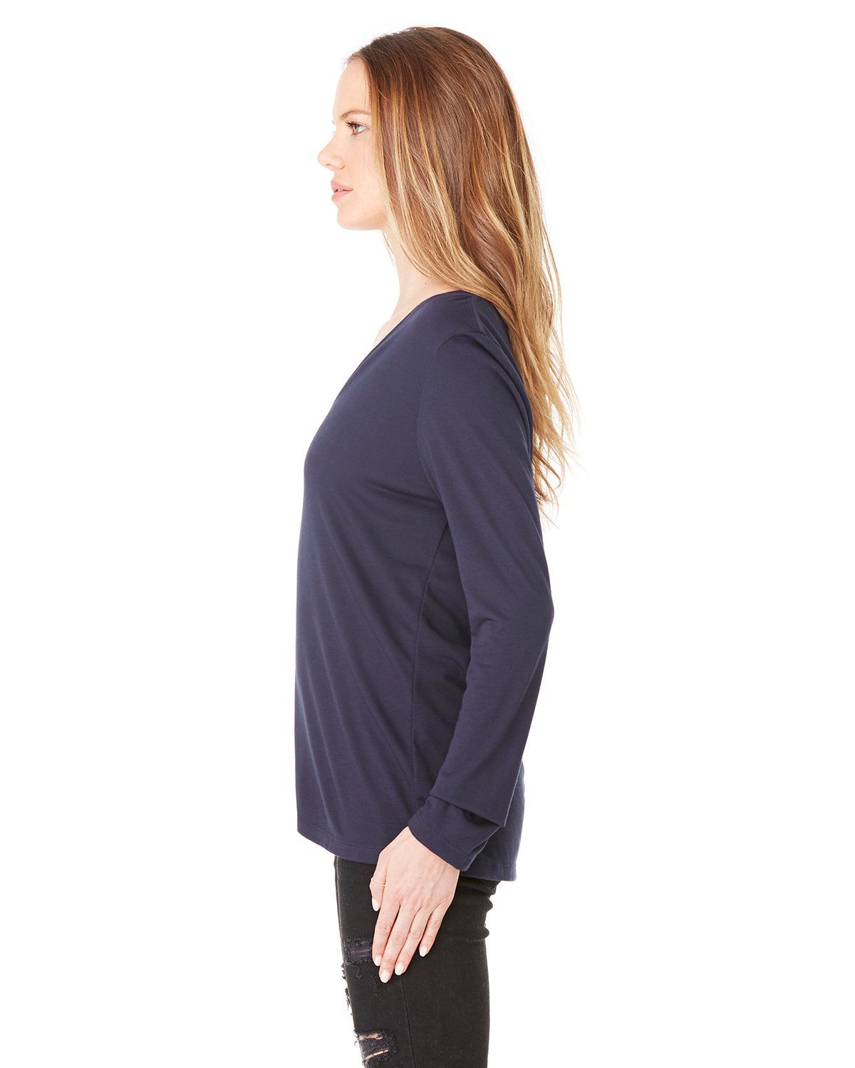 'Bella Canvas 8855 Ladies' Flowy Long-Sleeve V-Neck'