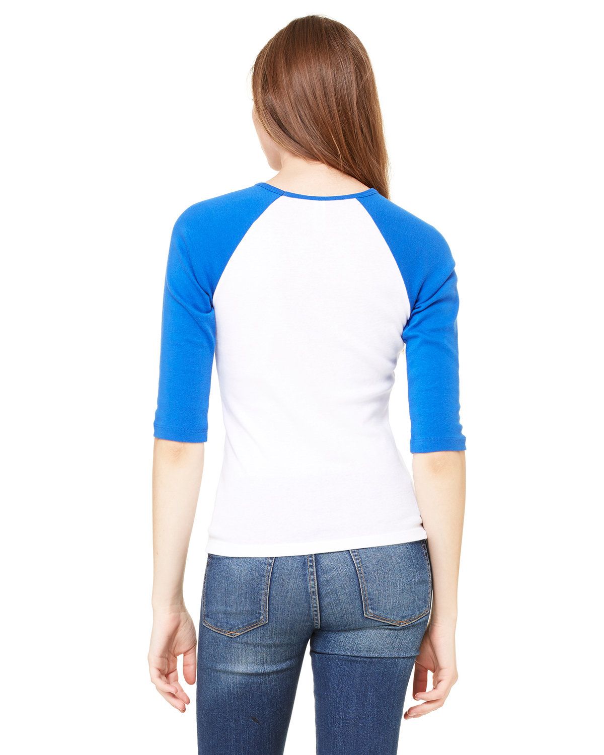 'Bella Canvas B2000 Ladies' Baby Rib 3/4-Sleeve Contrast Raglan T-Shirt'