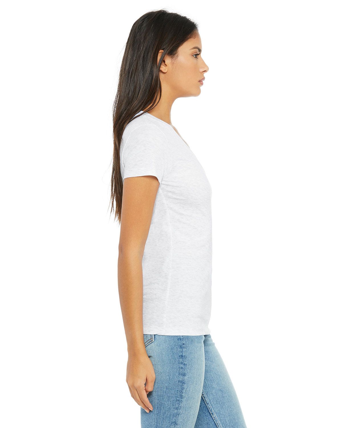 'Bella Canvas B6035 Ladies Jersey Short Sleeve Deep V Neck T-Shirt'