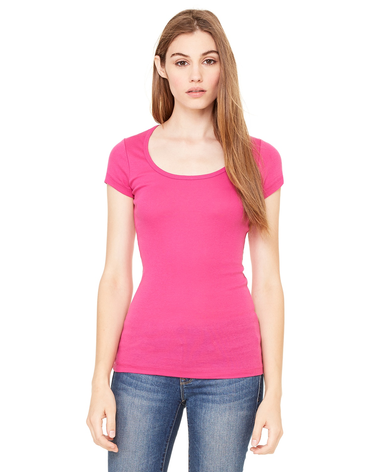 Wholesale Bella Canvas B8703 Buy Ladies Sheer Mini Rib Short Sleeve Scoop Neck T Shirt 