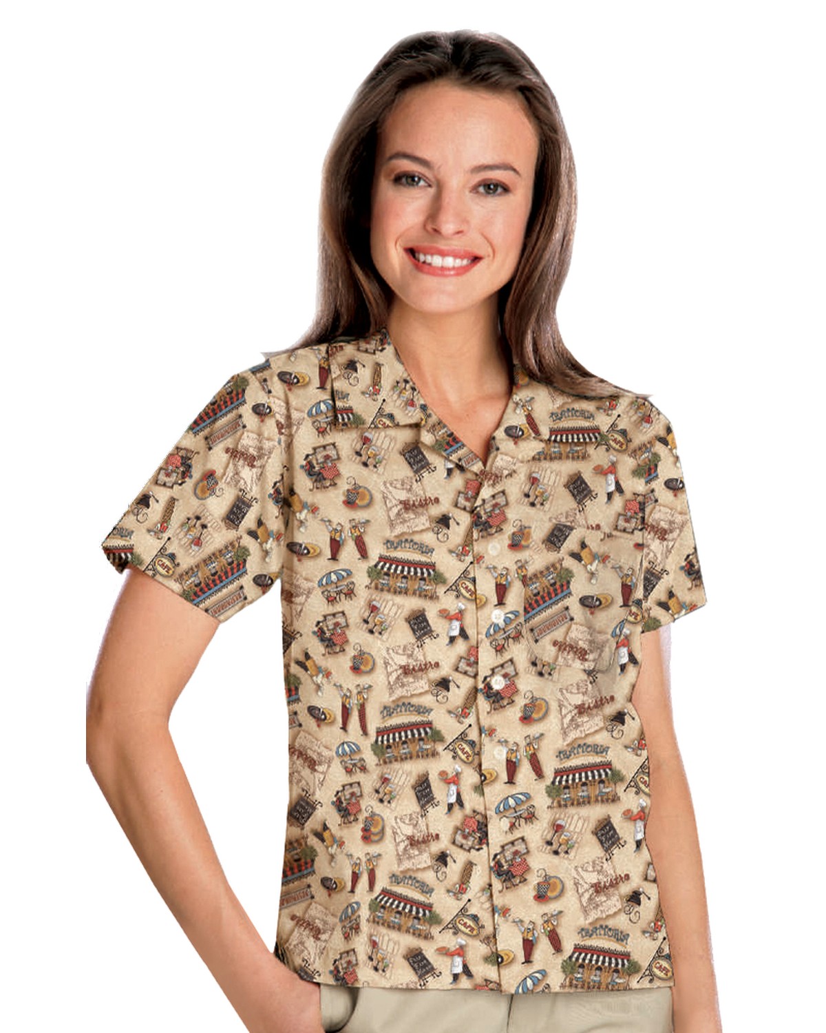 'BG3108 Bistro Print Camp Shirt'