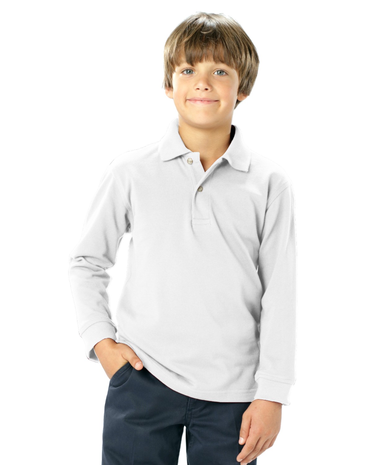 'BG5207 Youth Superblend L/S Pique Polo'