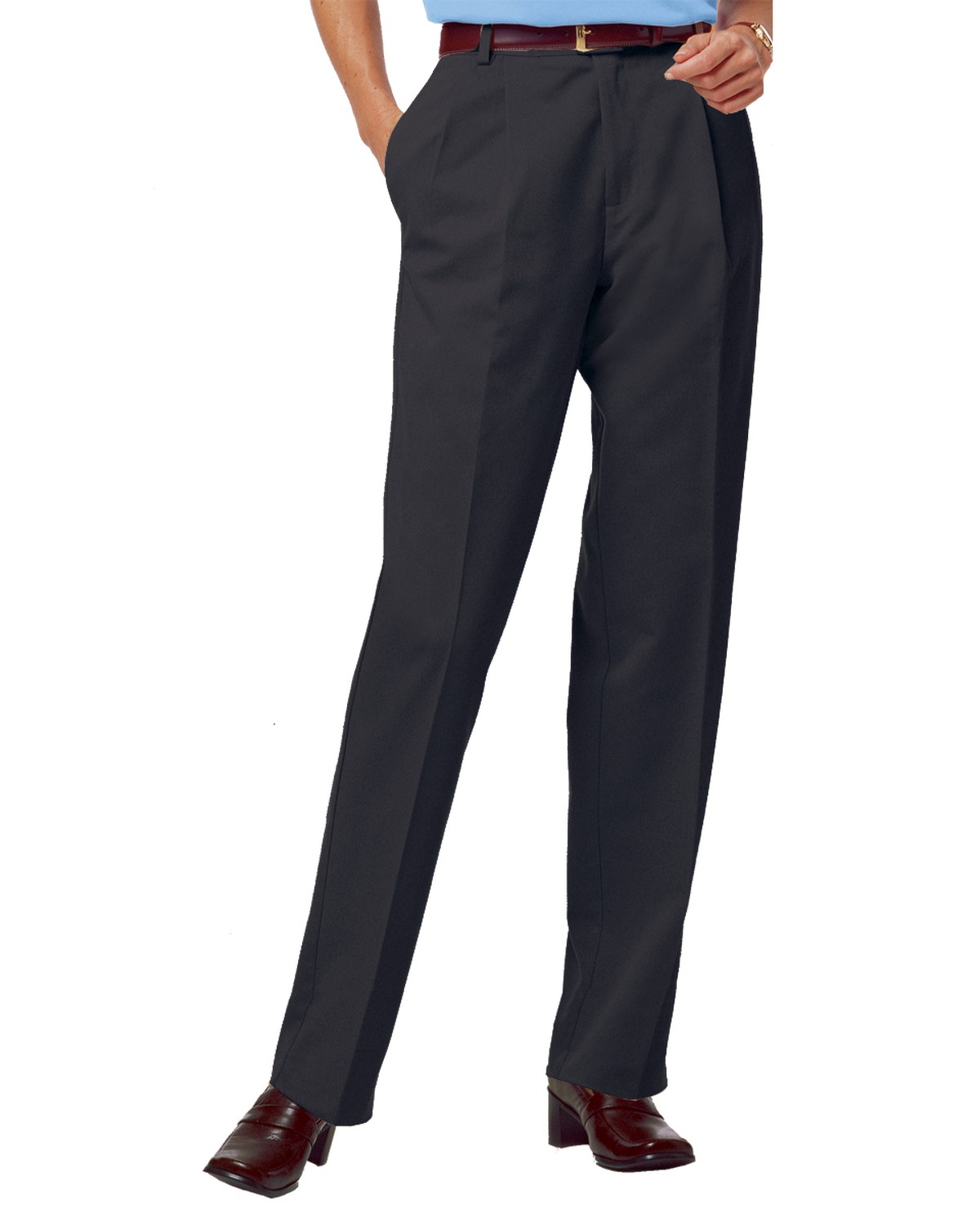 'BG6000P Ladies' Scotchgard Twill Pleated Front Pant'