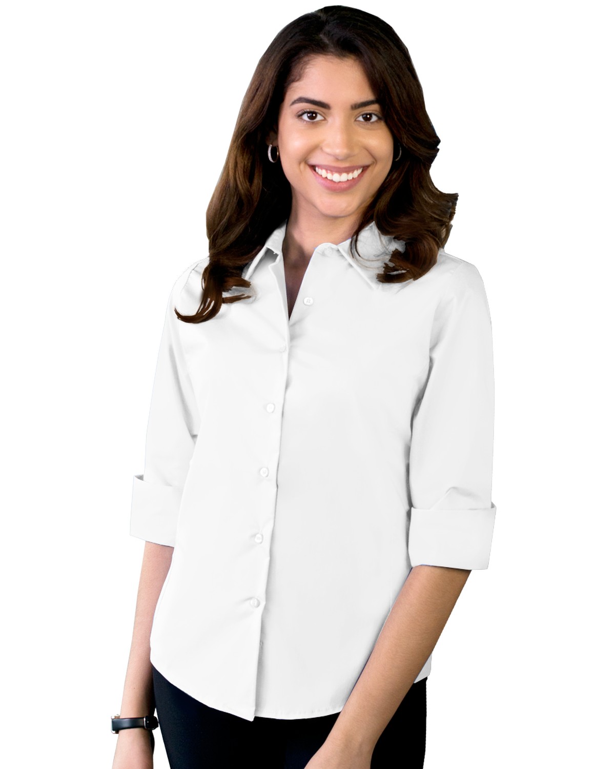 'BG6218 Ladies' 3/4 Sleeve Stretch Poplin Shirt'