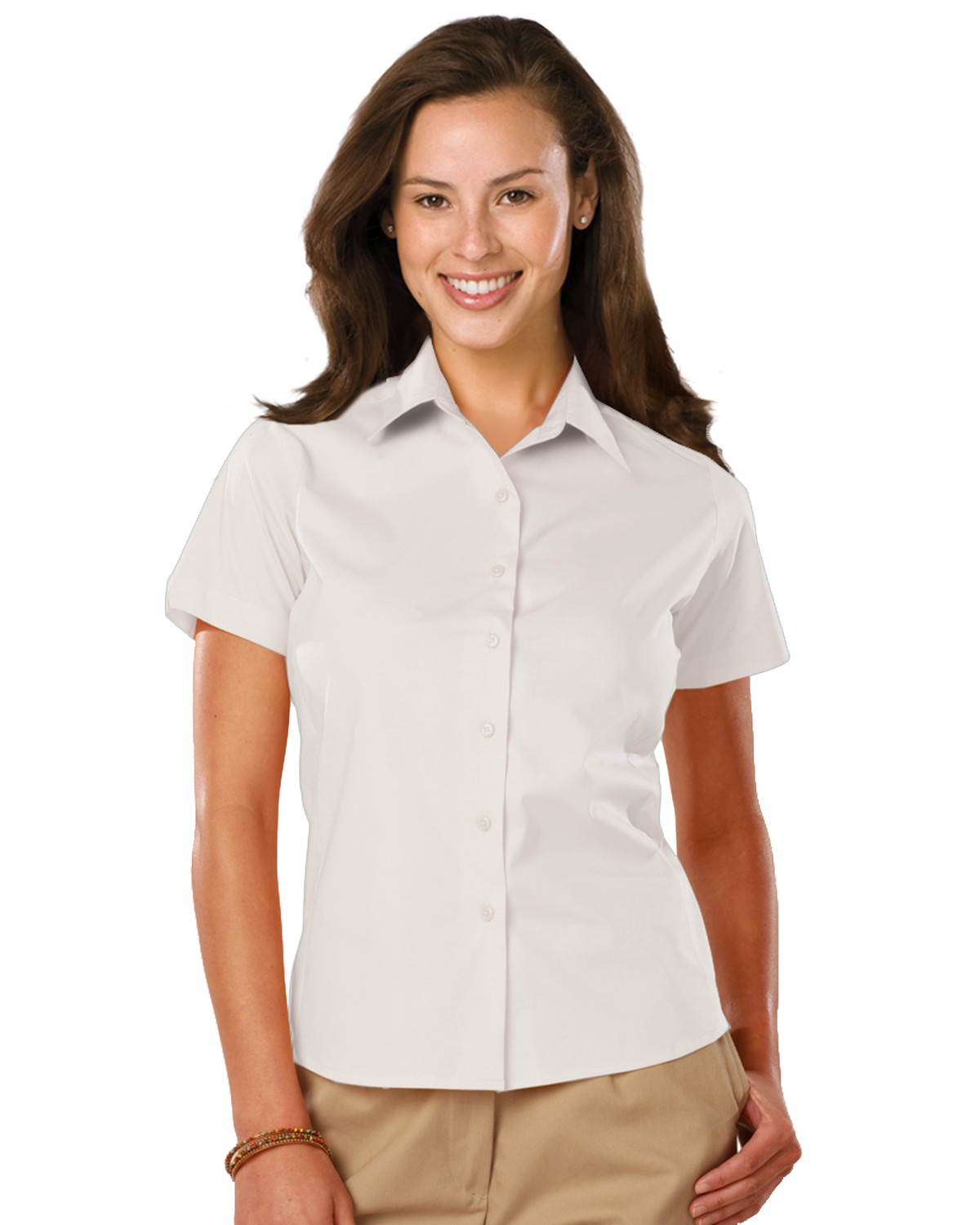 'BG6218S Ladies' S/S Stretch Poplin Shirt'