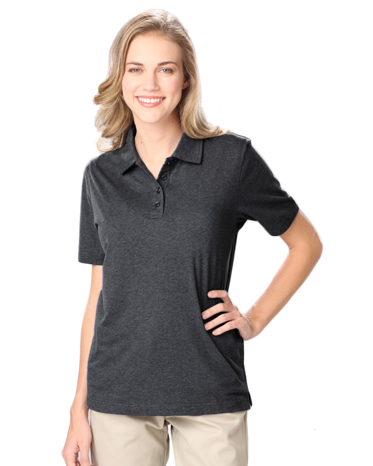 'BG6229 Ladies' Heathered Polo'