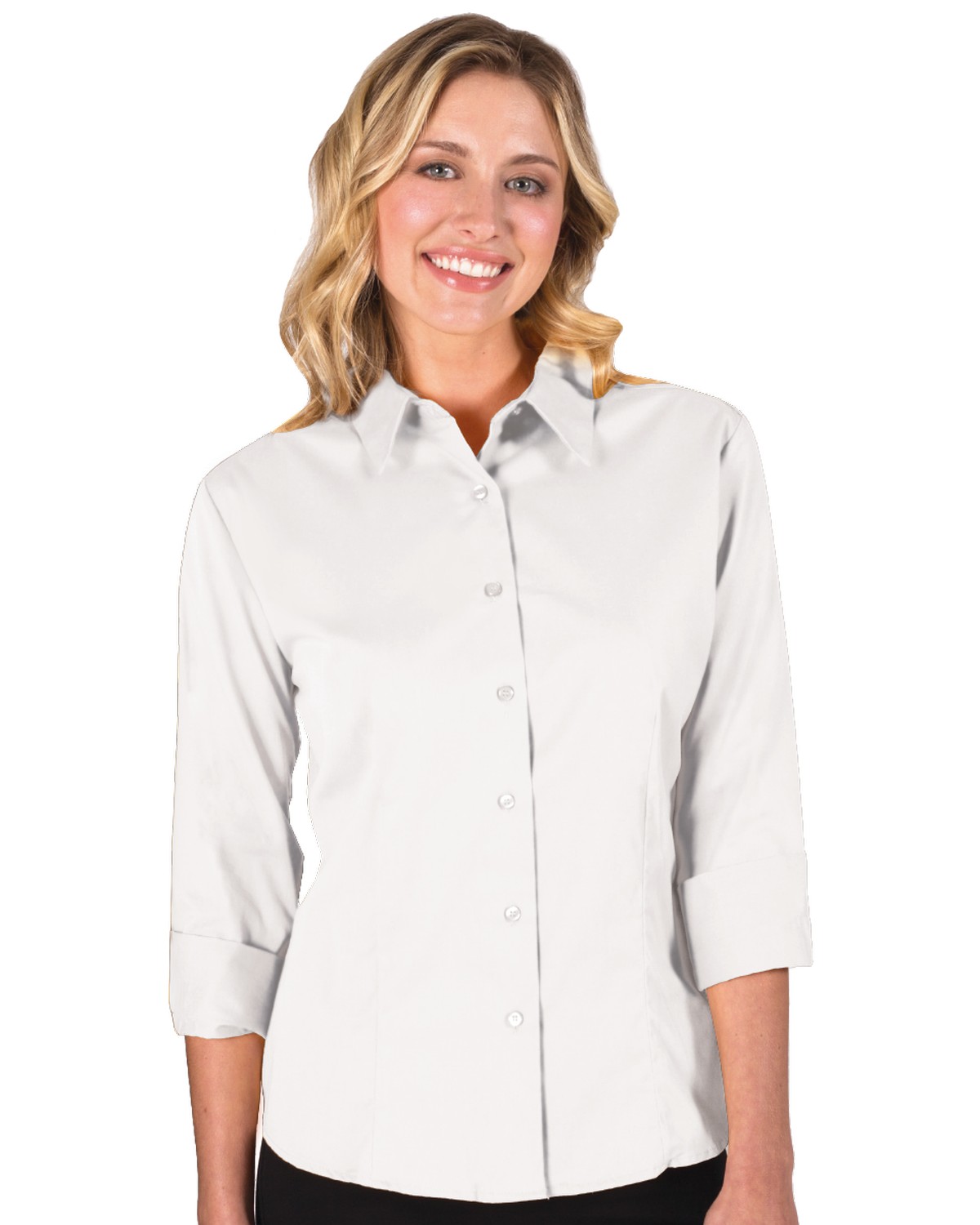 'BG6330 Ladies' 3/4 Sleeve Fine Line Twill Shirt'