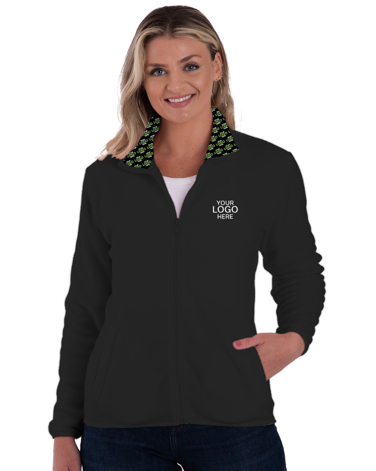 'BG6951H Your Logo Here Ladies Micro Fleece Full Zip Jacket'