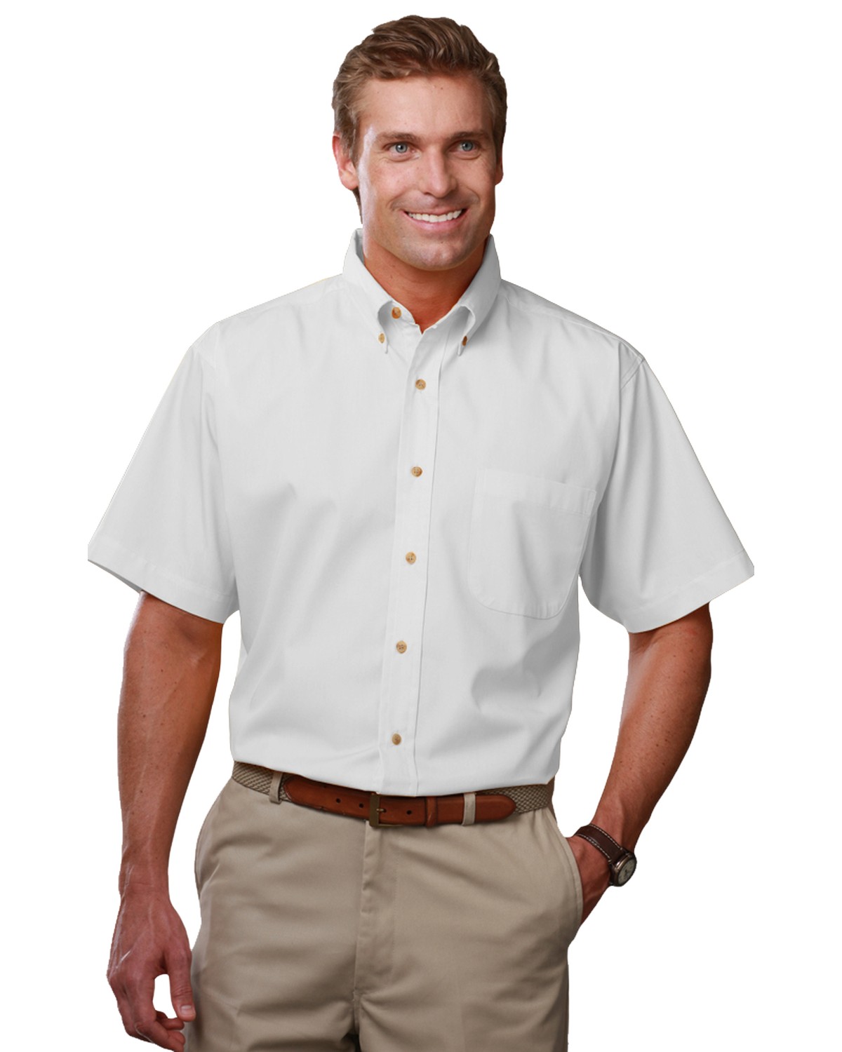 'BG7217S Men's Scotchgard Twill S/S Shirt'