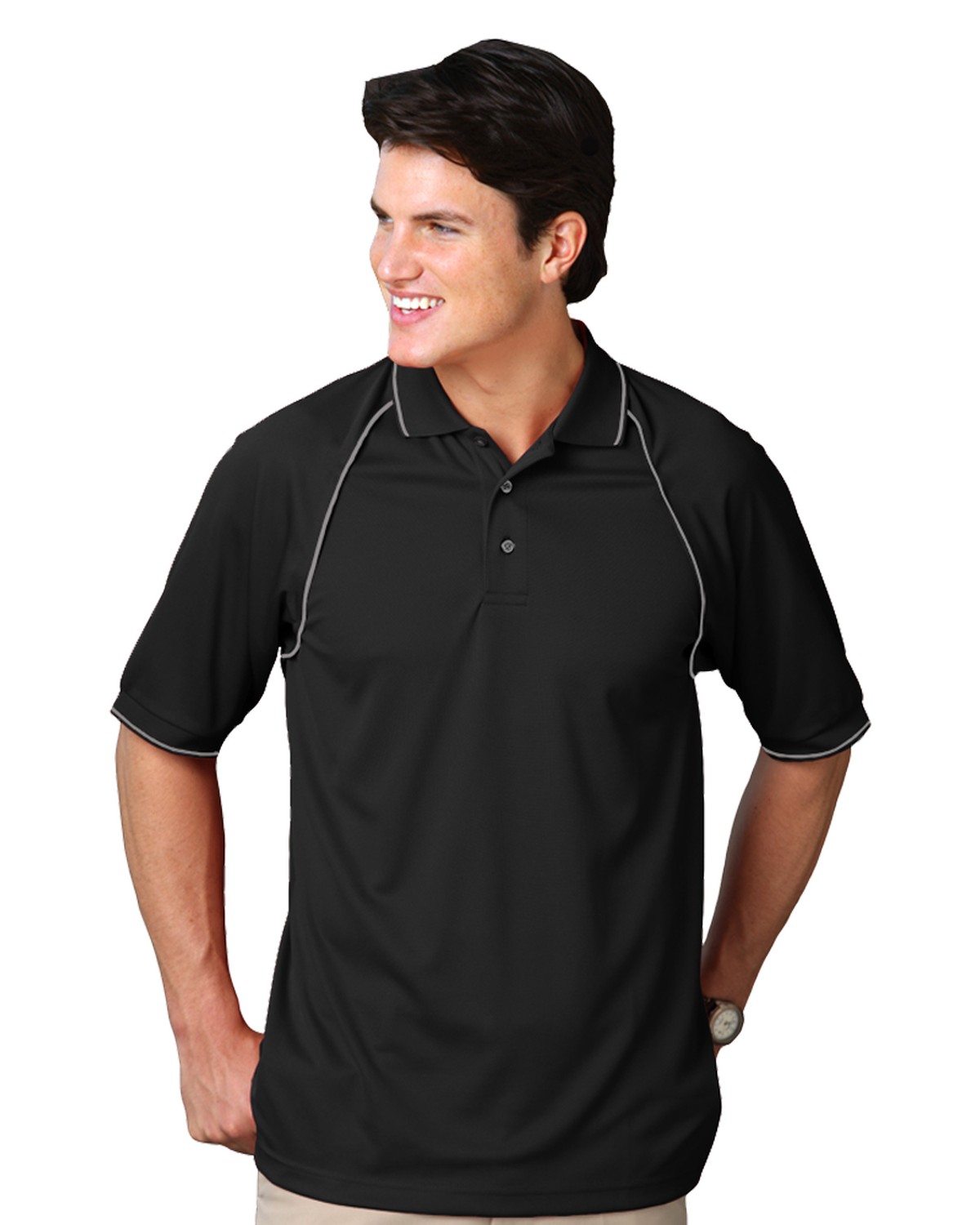 'BG7220 Men's Wicking Contrast Piping Polo'