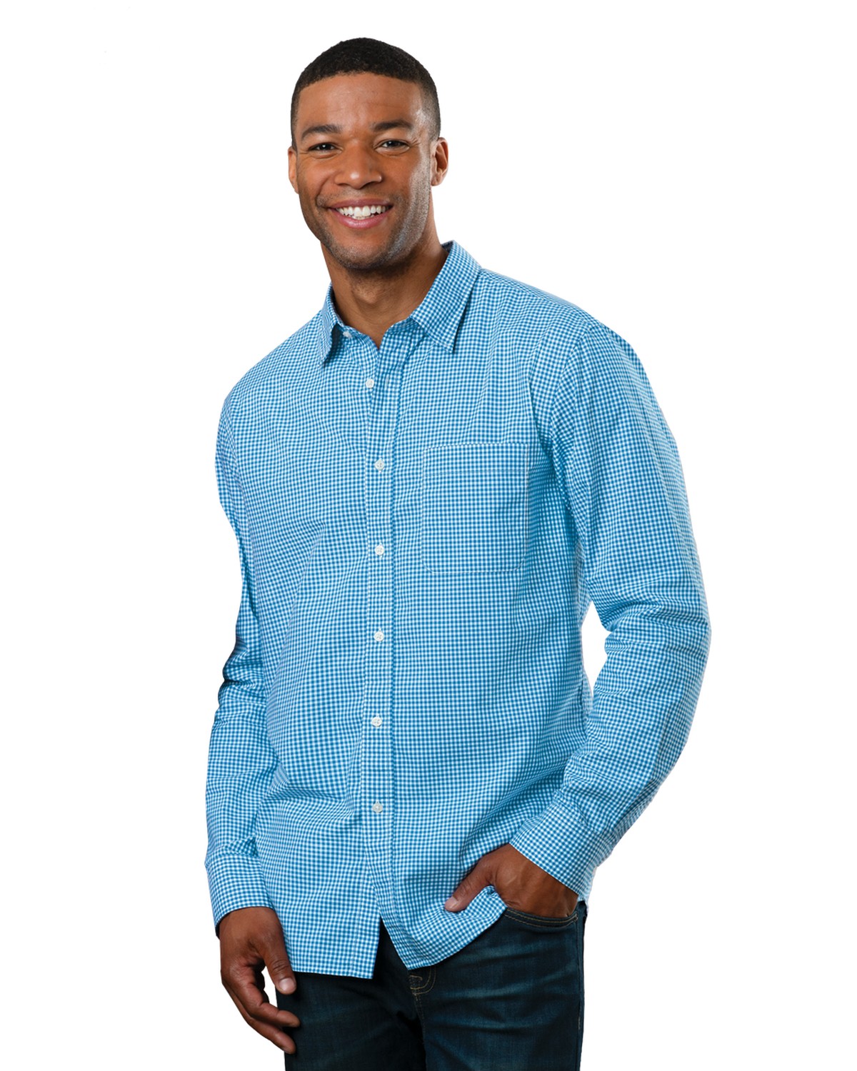 'BG7269 Men’s L/S Gingham Check'