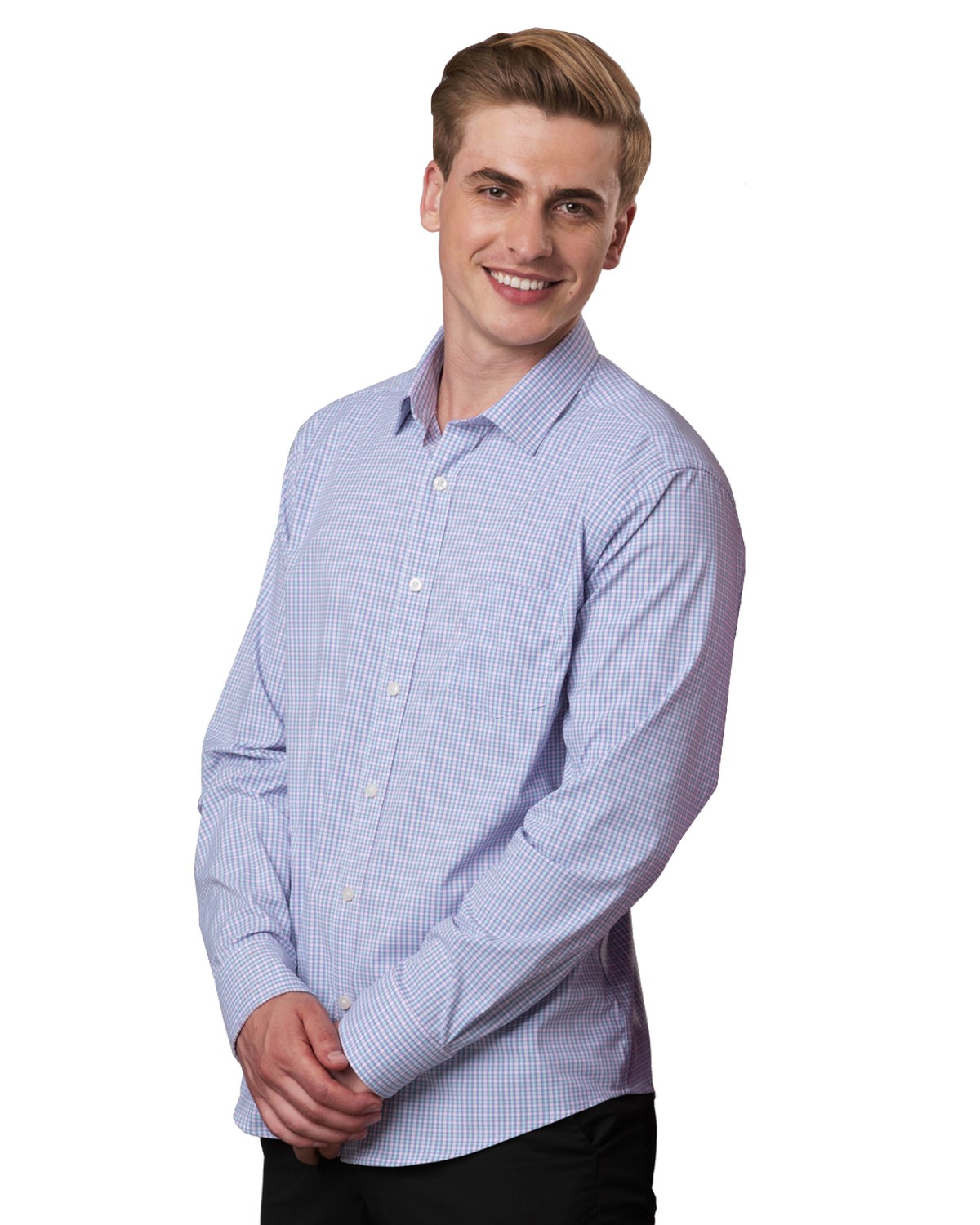 'BG7271 Mens L/S Tricolor Plaid'