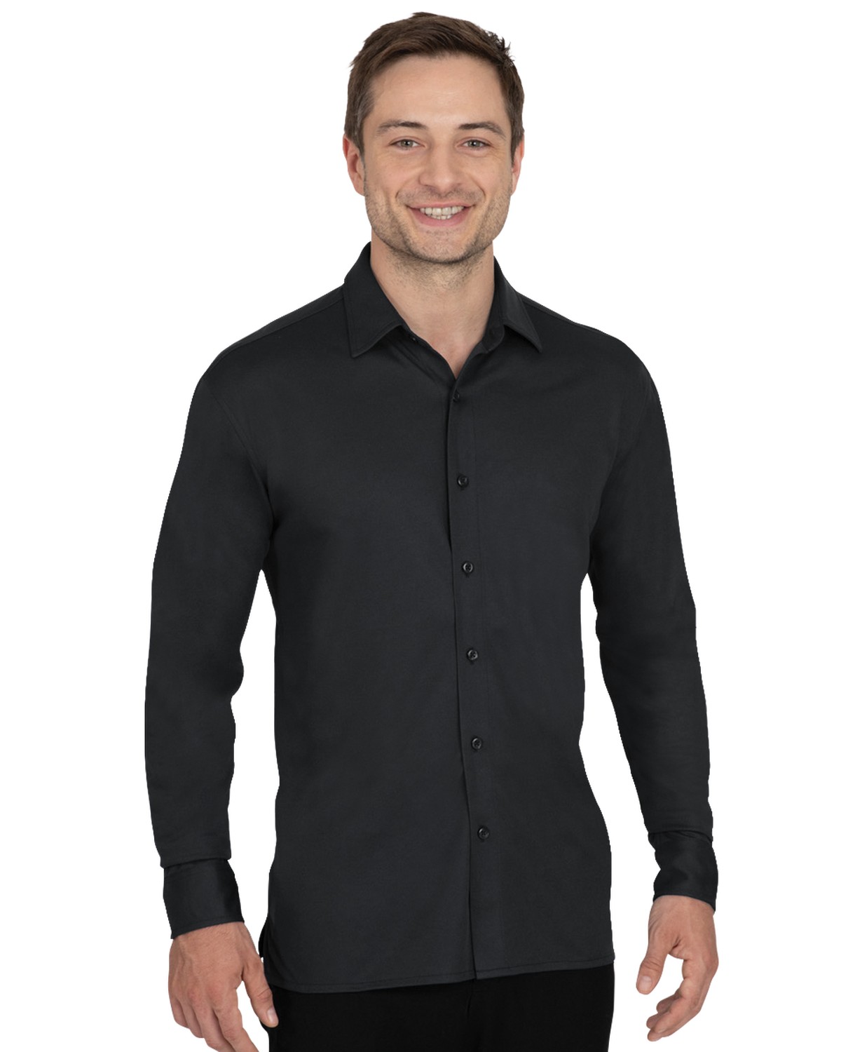 'BG7273 Men's Knit Stretch Woven Shirt'