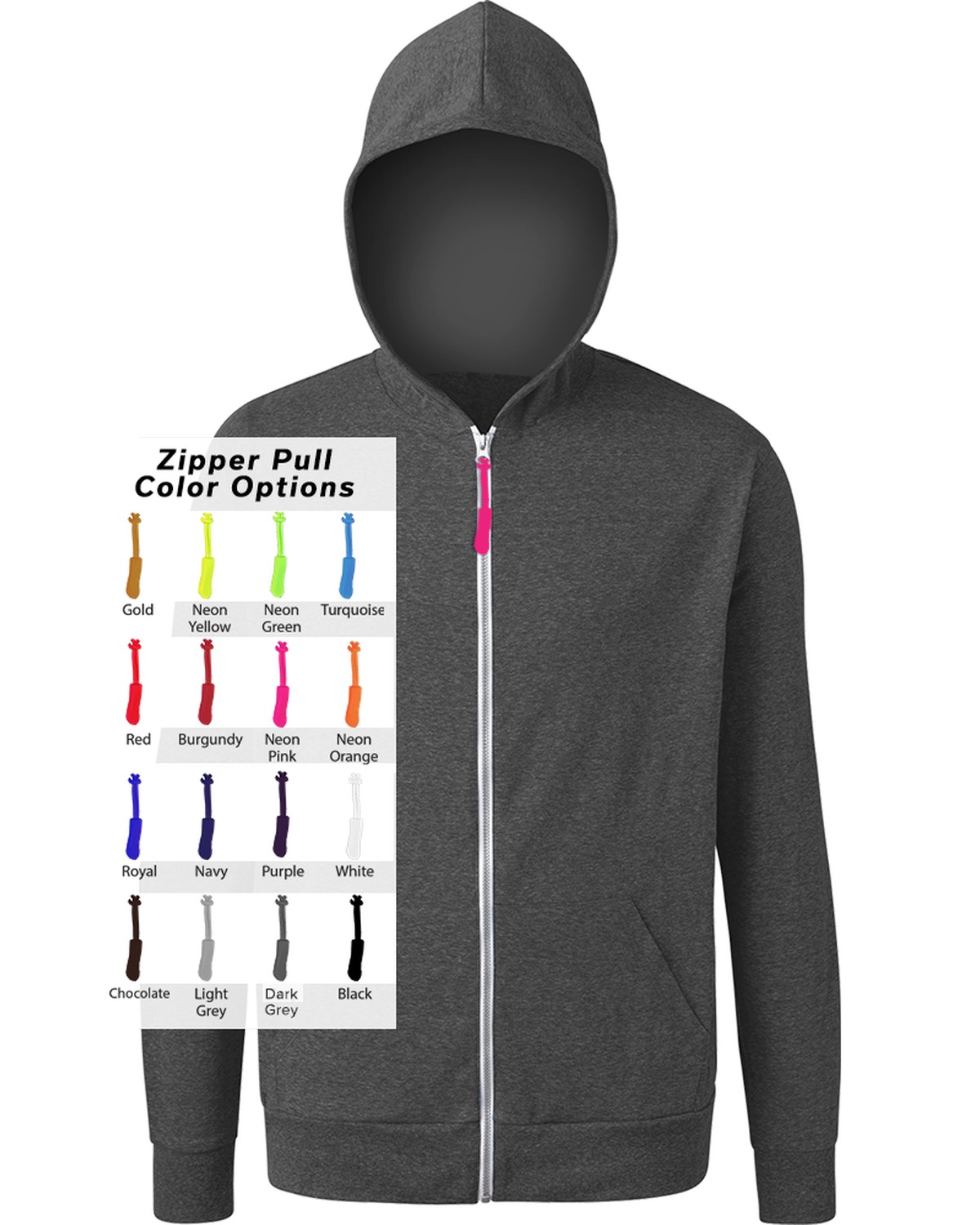 'BG7308B Custom Zipper Pull Triblend Hoodie'