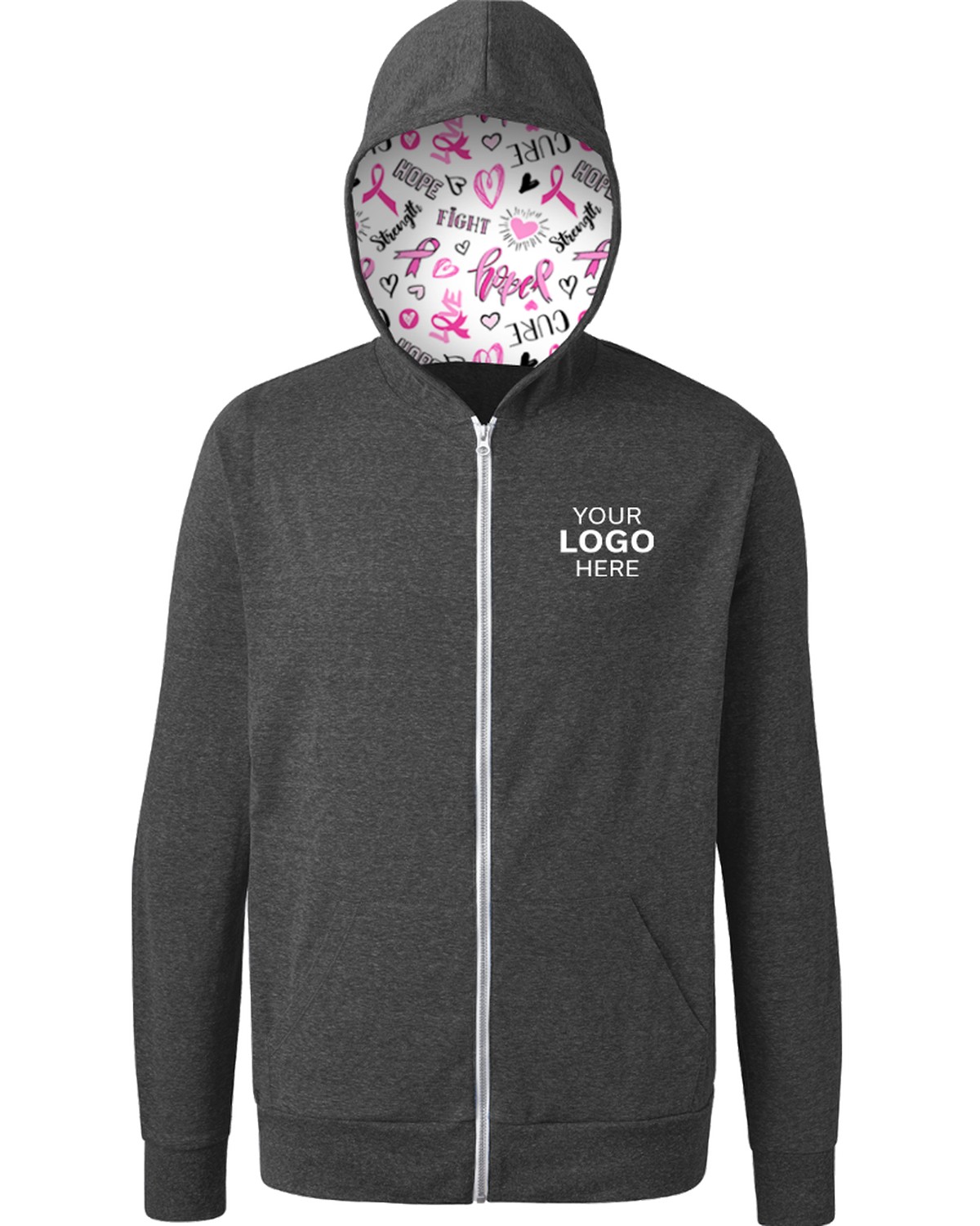 'BG7308HC BCA Tri-blend Zip-front Hoodie'