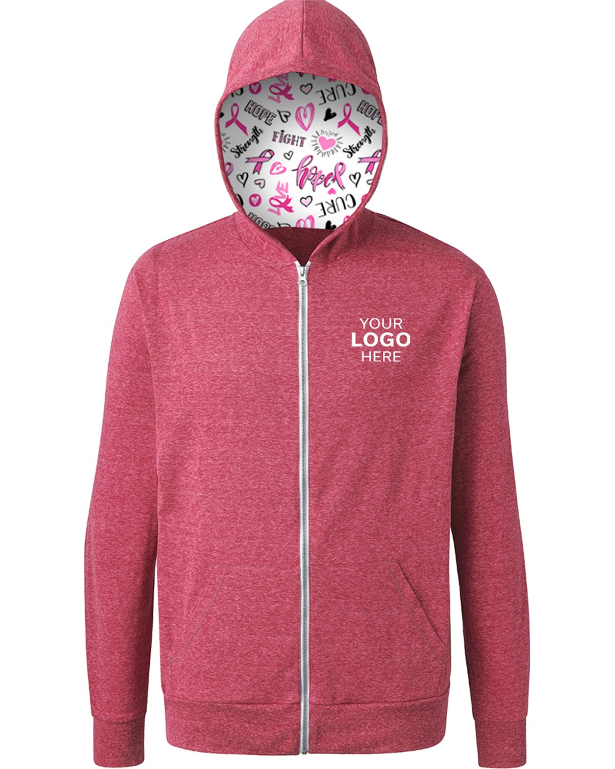 'BG7308HC BCA Tri-blend Zip-front Hoodie'