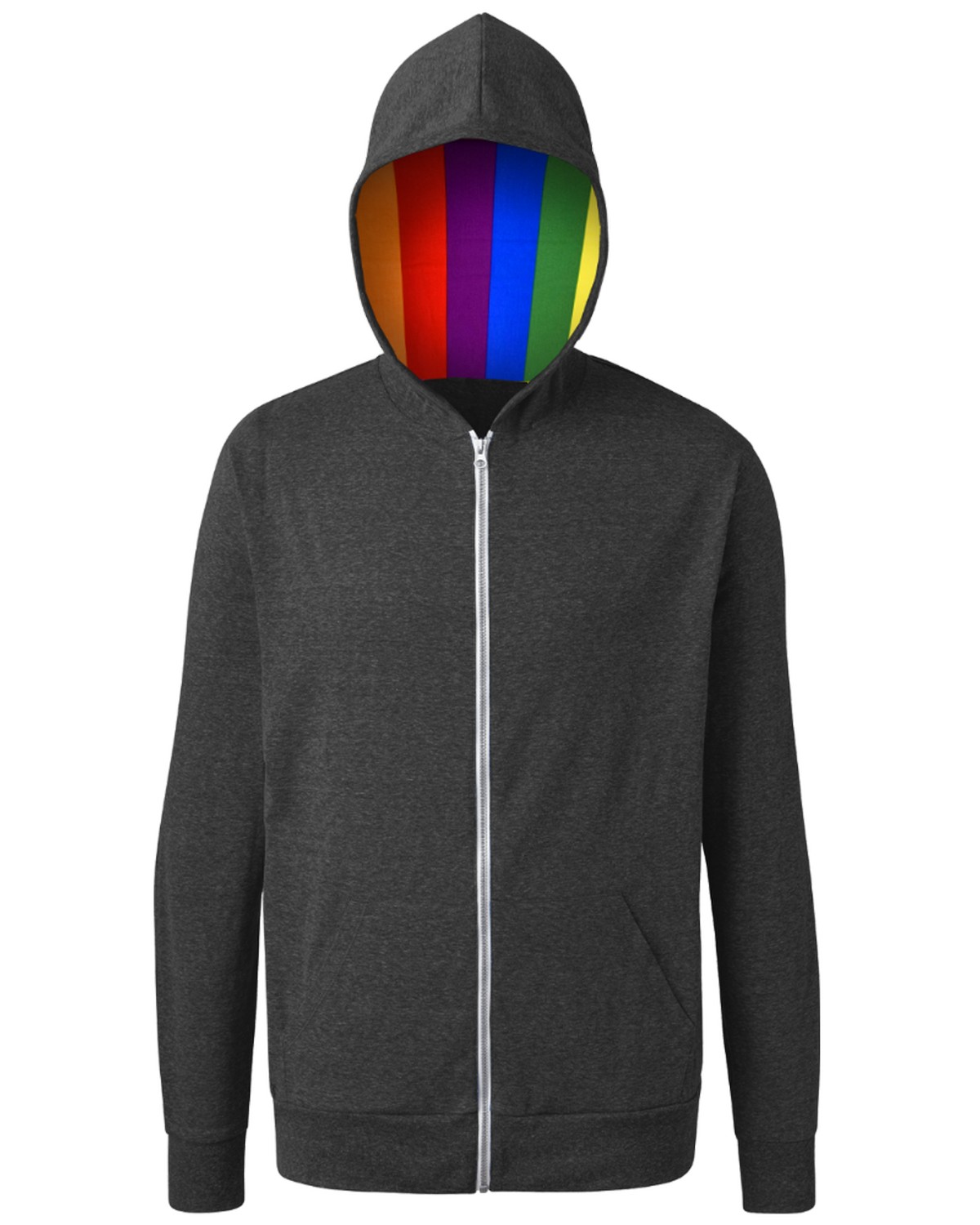 'BG7308HP Pride Triblend Contrast Zip Front Hoodie'