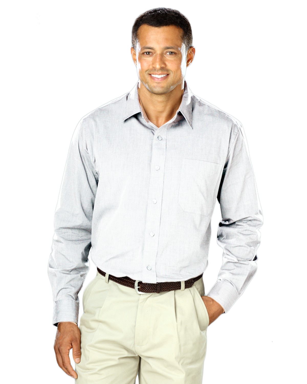 'BG8215 Men's L/S Crossweave Shirt'