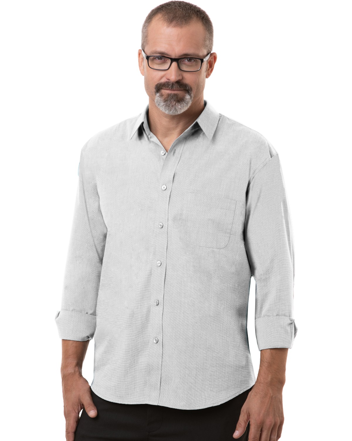 'BG8216 Men's L/S Untucked Fit Crossweave'