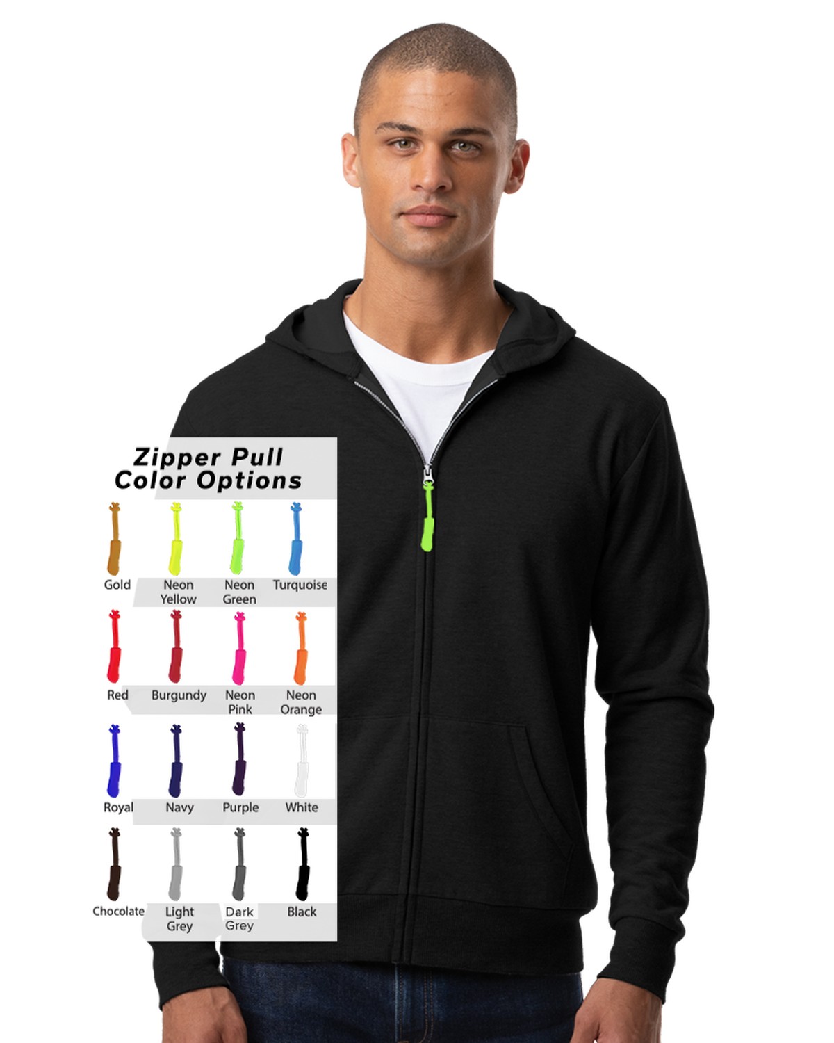 'BG9304ZB Custom Zipper Pull Essex Hoodie'
