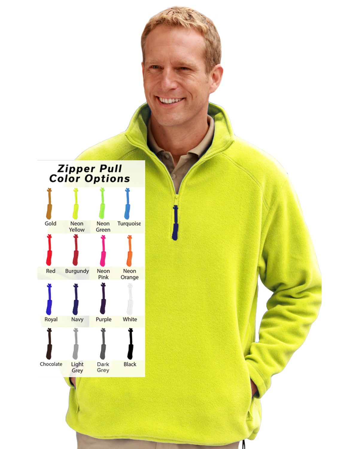 'BG9952B Custom Zipper Pull Polar Flleece Pullover'
