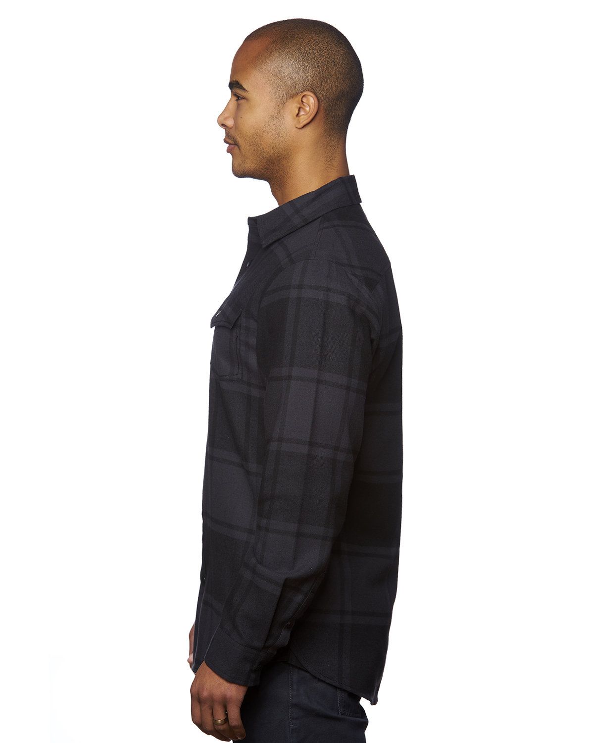 'Burnside 8219 Snap Front Long Sleeve Plaid Flannel Shirt'
