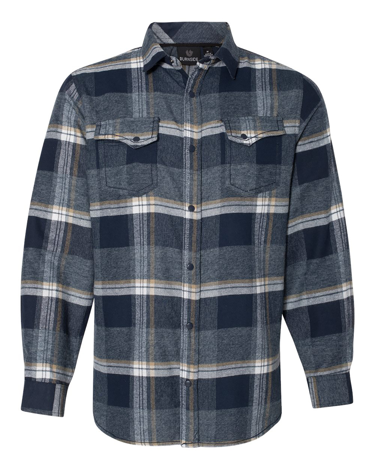 'Burnside 8219 Snap Front Long Sleeve Plaid Flannel Shirt'