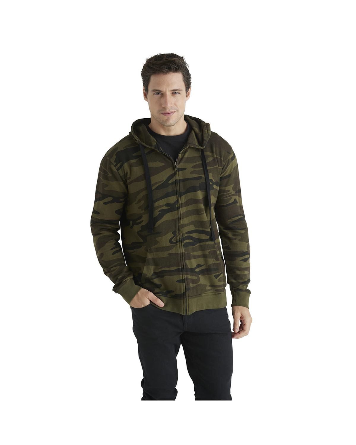 'Burnside 8615 Camo Hooded Full-Zip Sweatshirt'