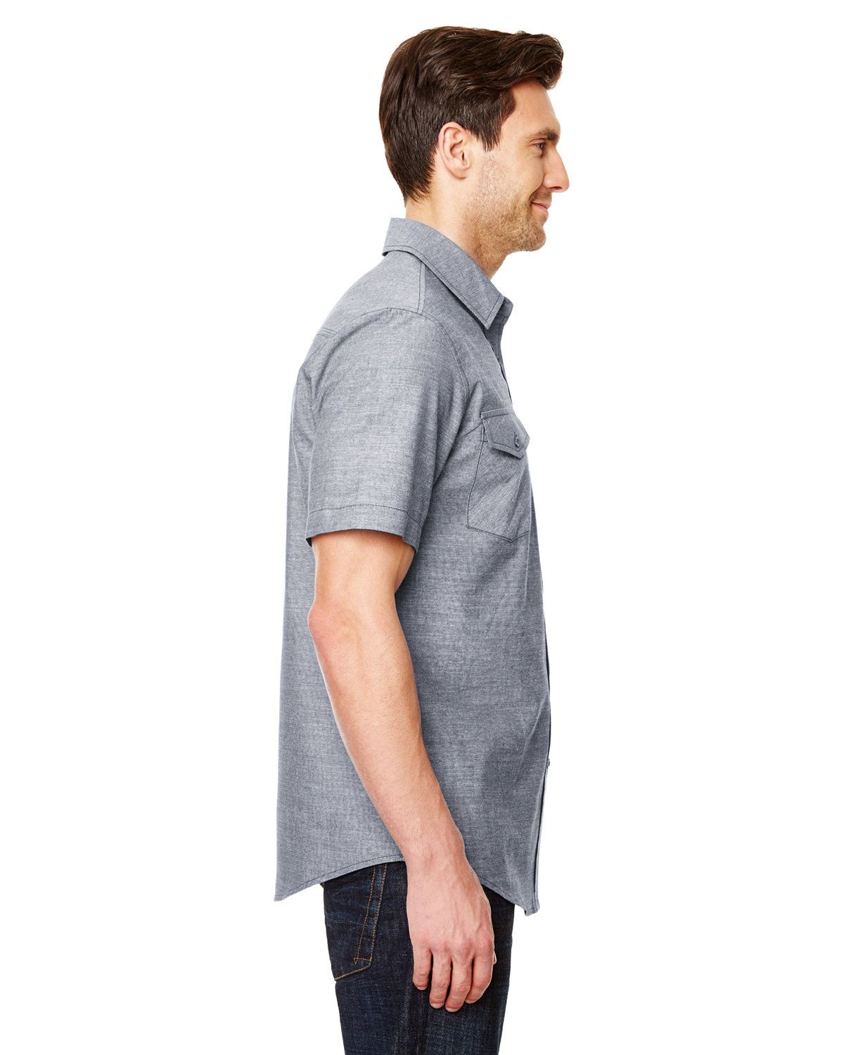 'Burnside 9255 Chambray Short Sleeve Shirt'