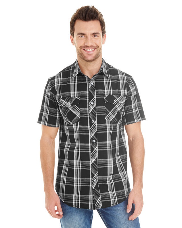 Download Wholesale Burnside B9202 | Buy Mens Short-Sleeve Plaid ...