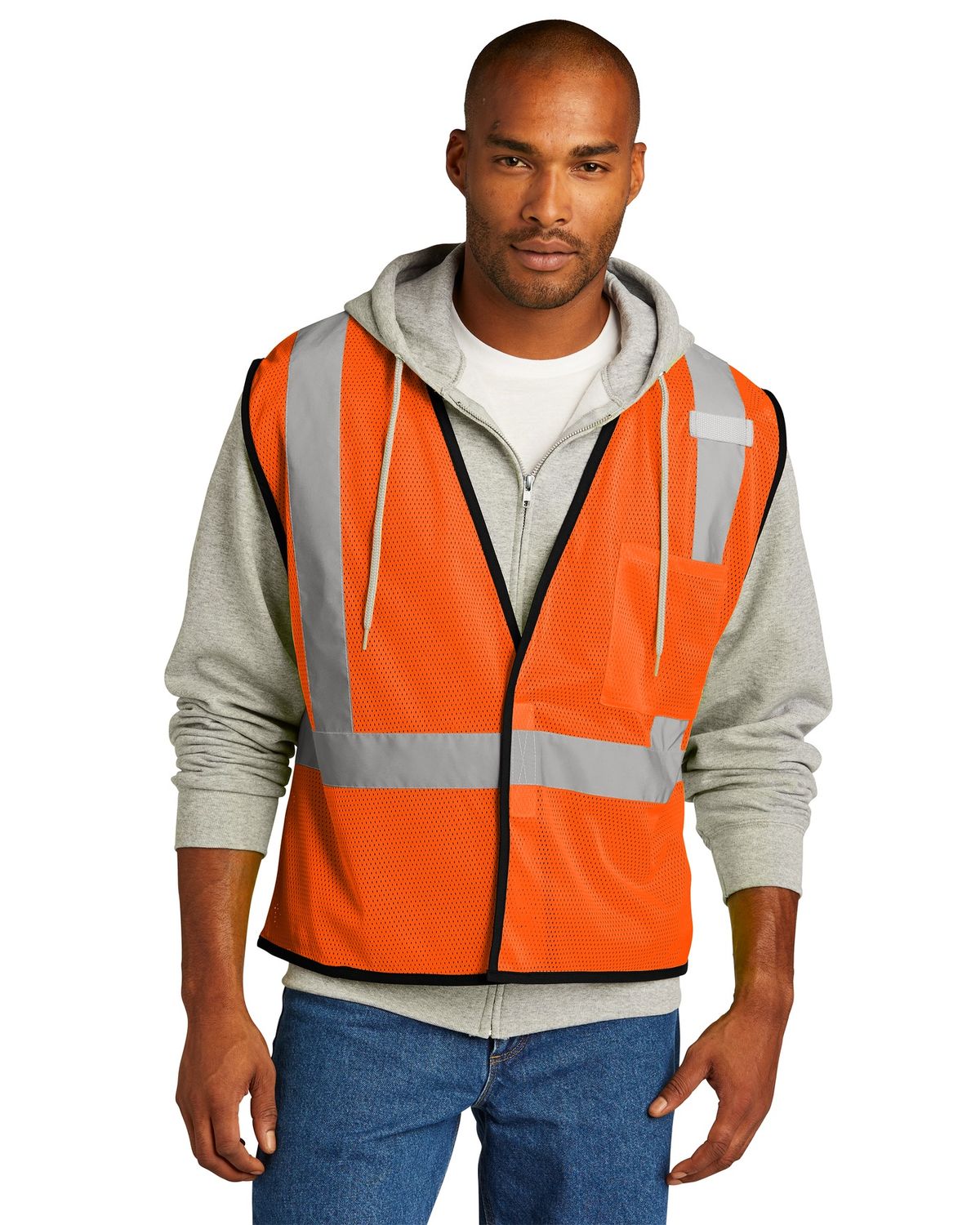 'CornerStone CSV100 Men's ANSI 107 Class 2 Economy Mesh One Pocket Vest'