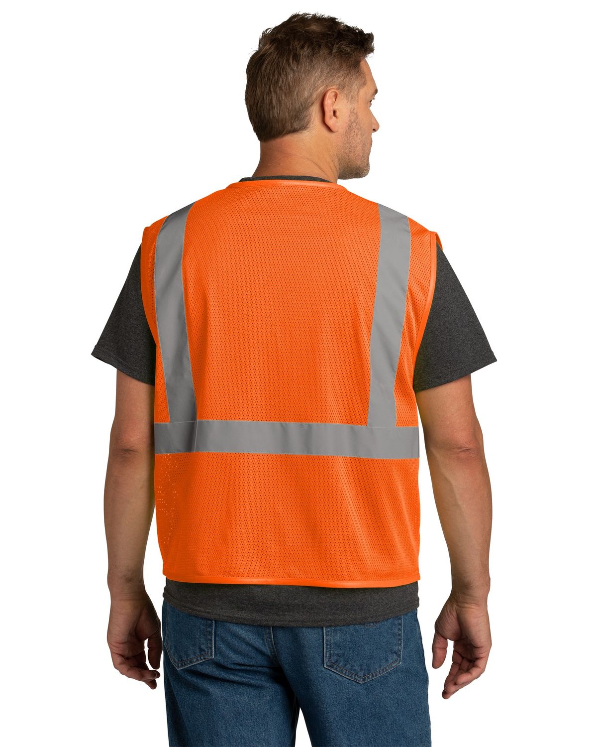 'CornerStone CSV101 Men's ANSI 107 Class 2 Economy Mesh Zippered Vest'