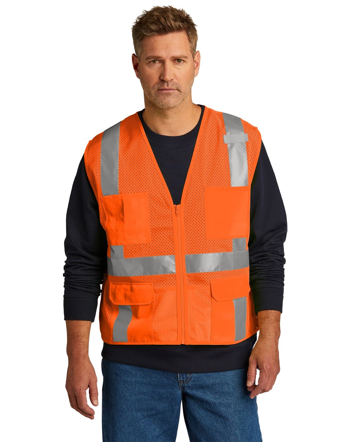 'CornerStone CSV104 ANSI 107 Class 2 Mesh Six Pocket Zippered Vest.'