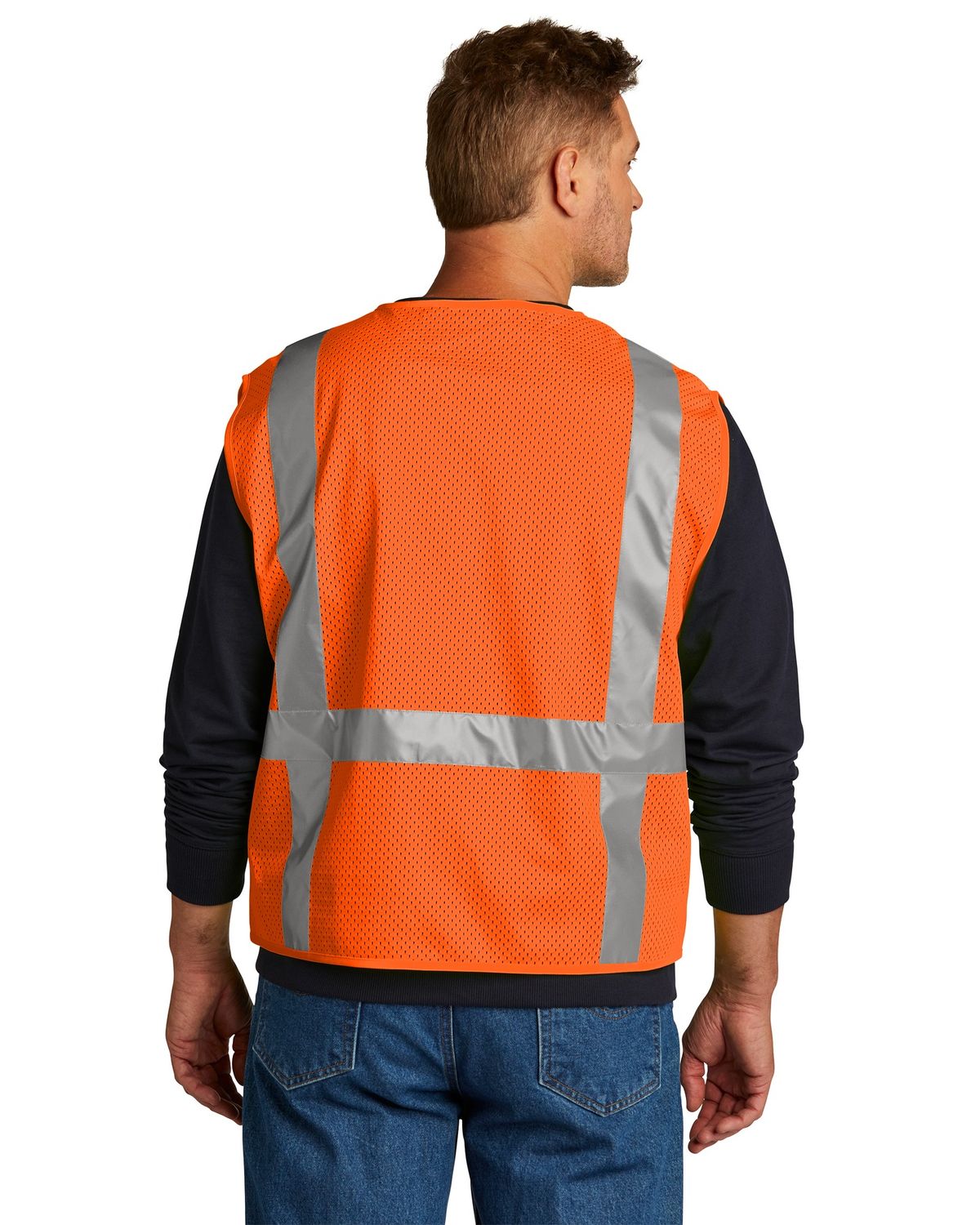 'CornerStone CSV104 Men's ANSI 107 Class 2 Mesh Six Pocket Zippered Vest'