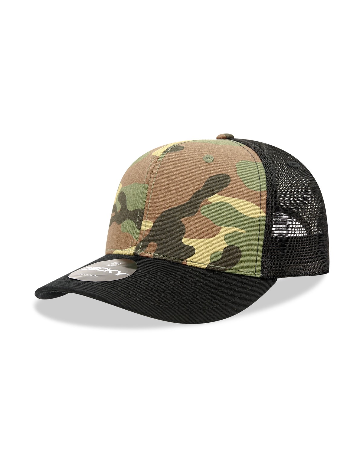 '6 Panel Mid Profile Structured Camo Trucker'