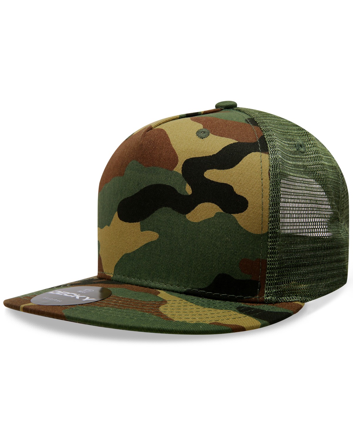 '5 Panel High Profile Structured Cotton/Poly Blend Trucker'