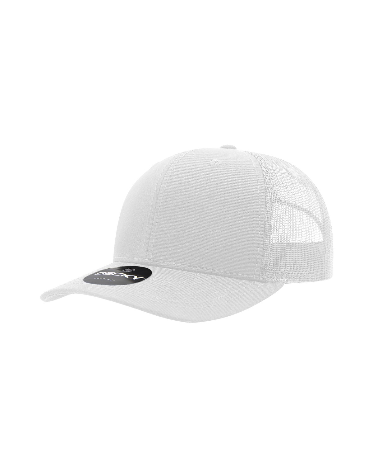 '6 Panel Mid Profile Structured Cotton Blend Trucker'