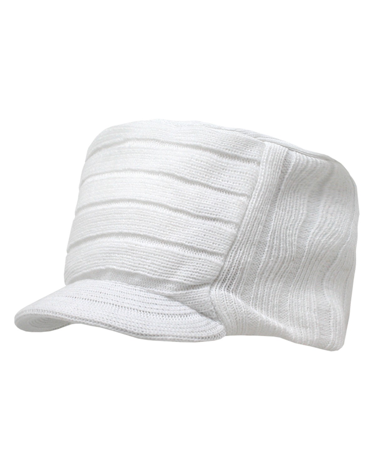 'Knitted Flat Top Cap w/ Visor'