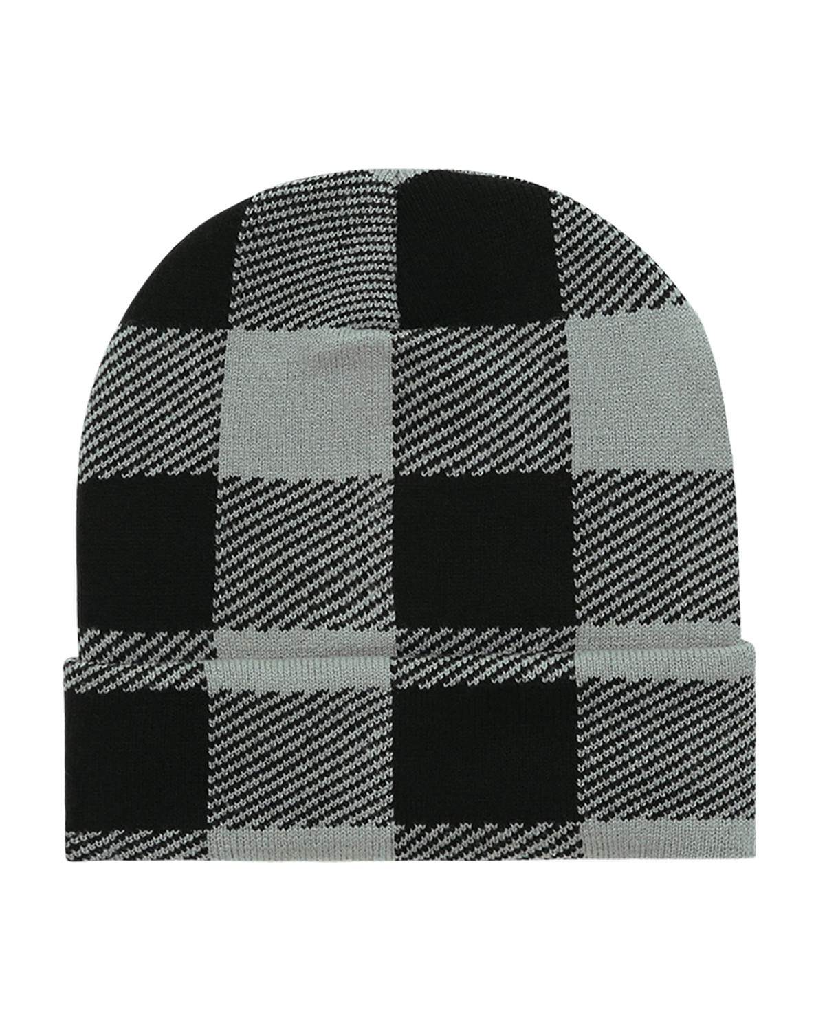 'Long Plaid Beanie'