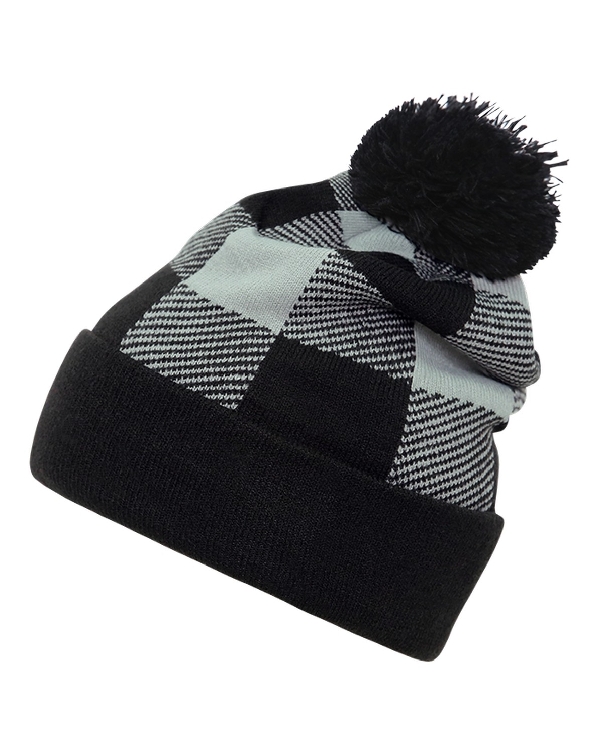 'Pom Plaid Beanie'