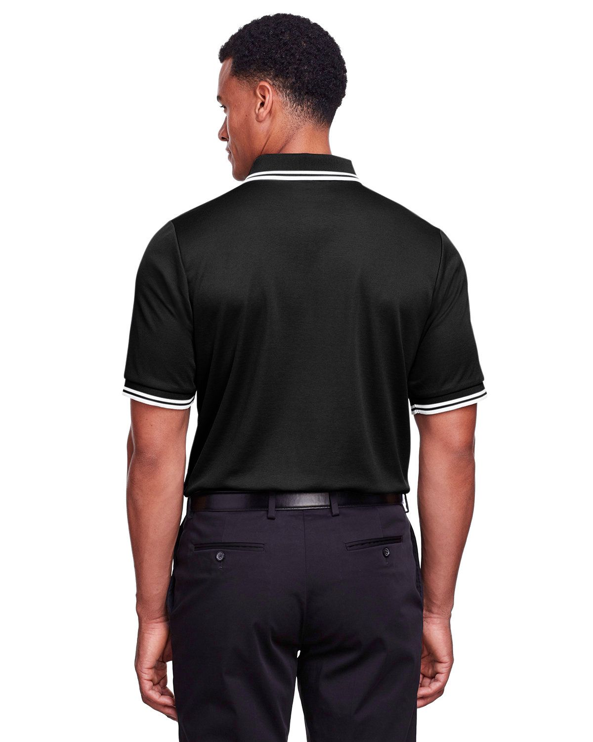 'Devon & Jones DG20C Men's Crownlux Performance Plaited Tipped Polo'