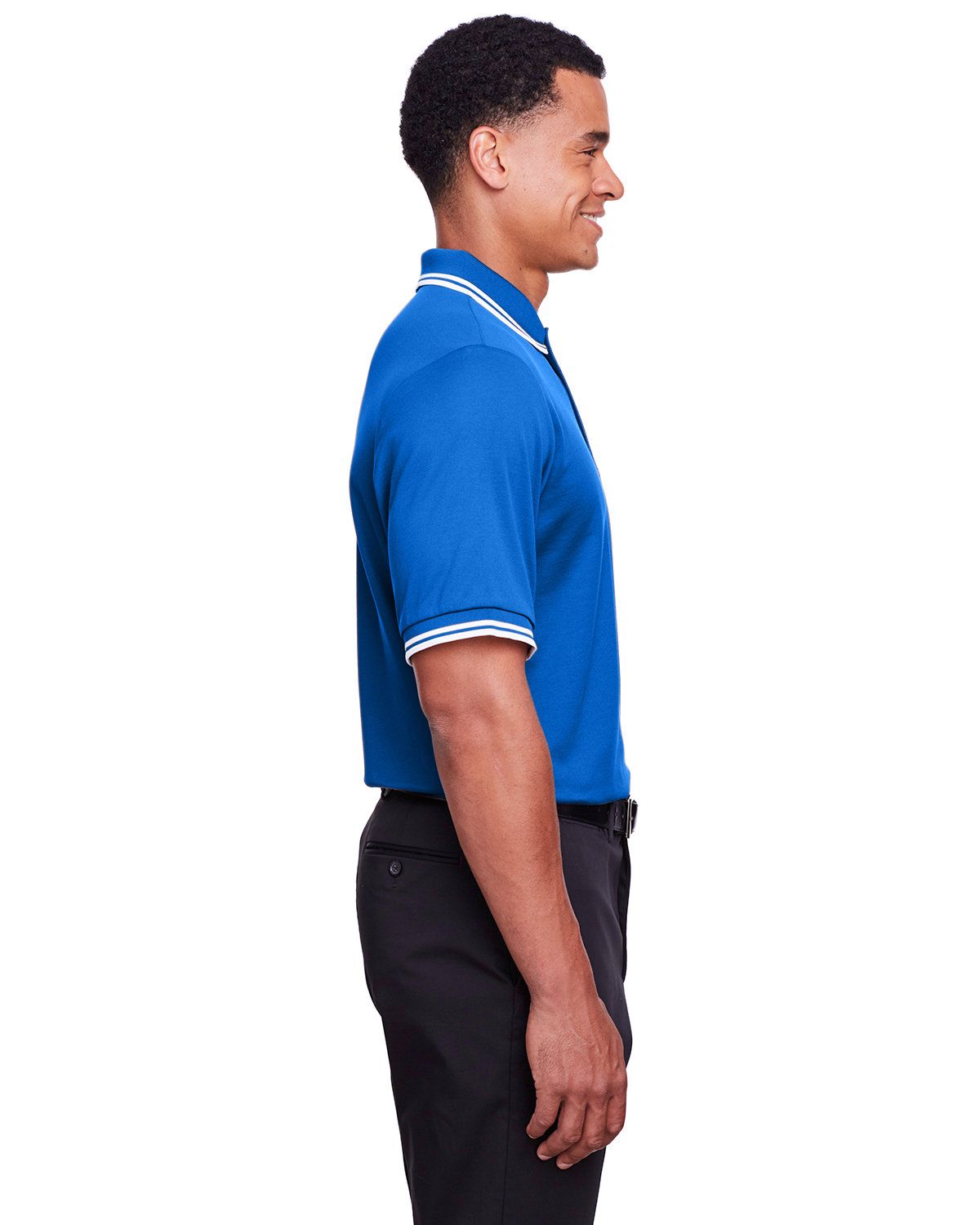 'Devon & Jones DG20C Men's Crownlux Performance Plaited Tipped Polo'