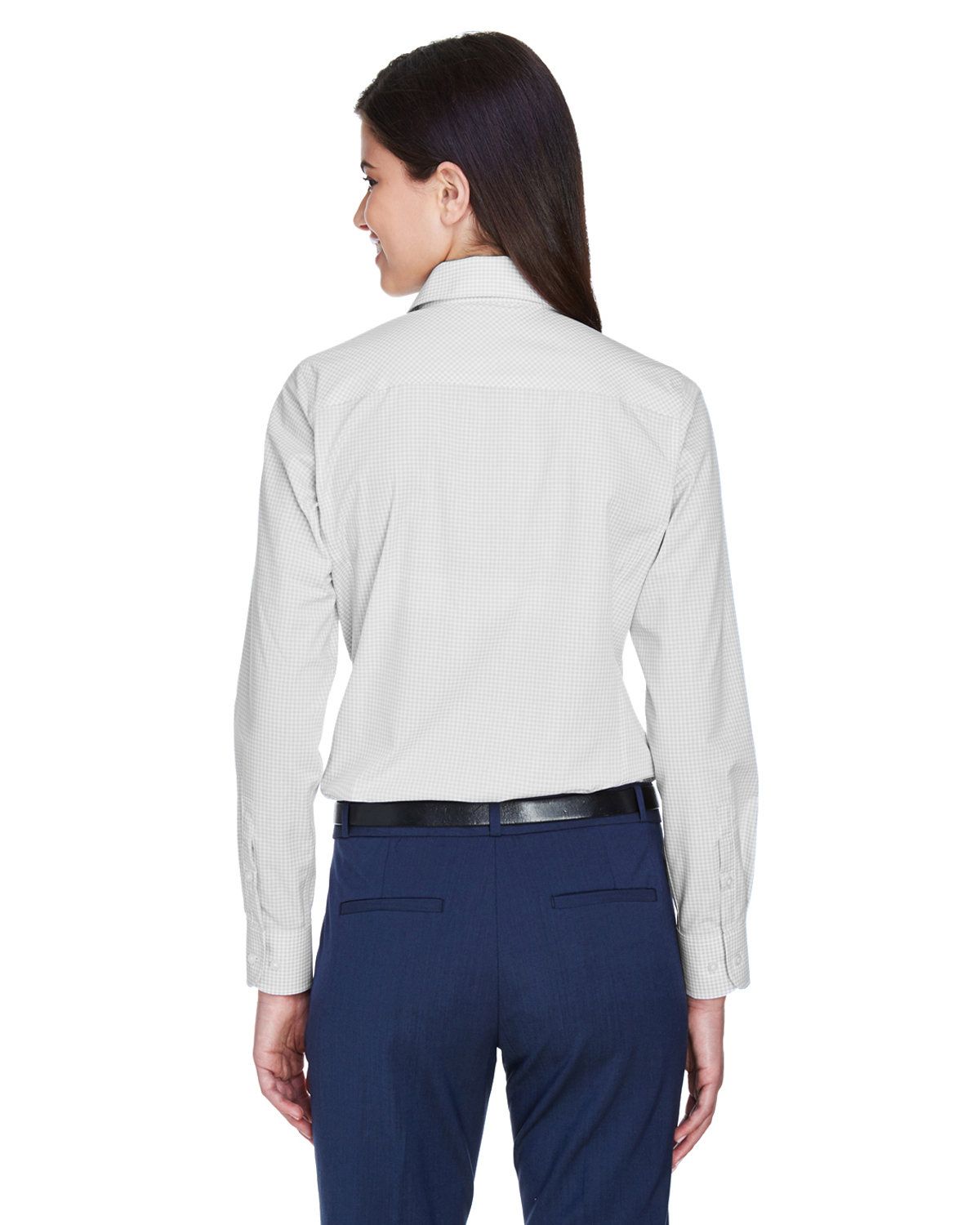 'Devon & Jones D640W Ladies Crown Woven Collection Gingham Check'