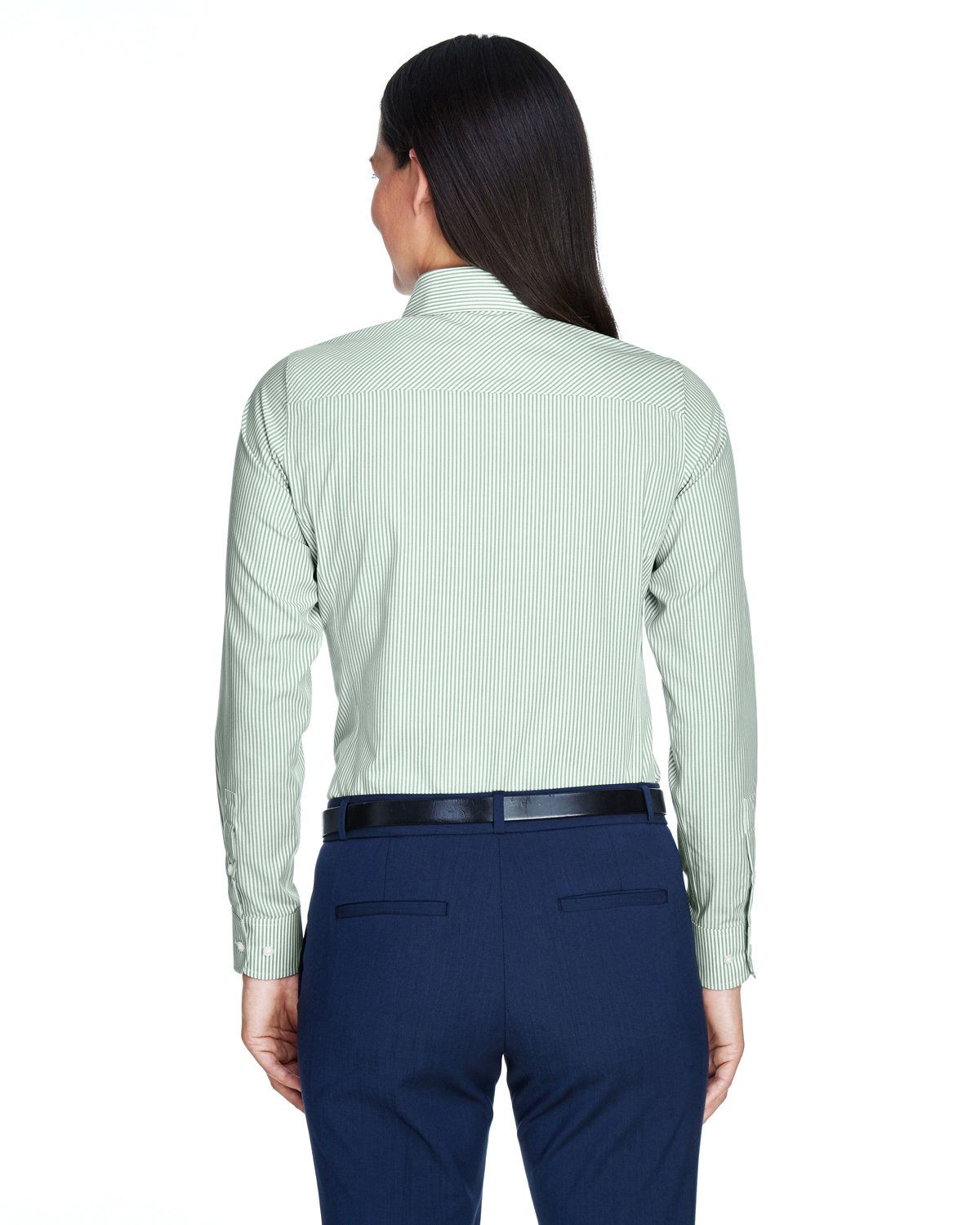 'Devon & Jones D645W Ladies Crown Woven Collection Banker Stripe'