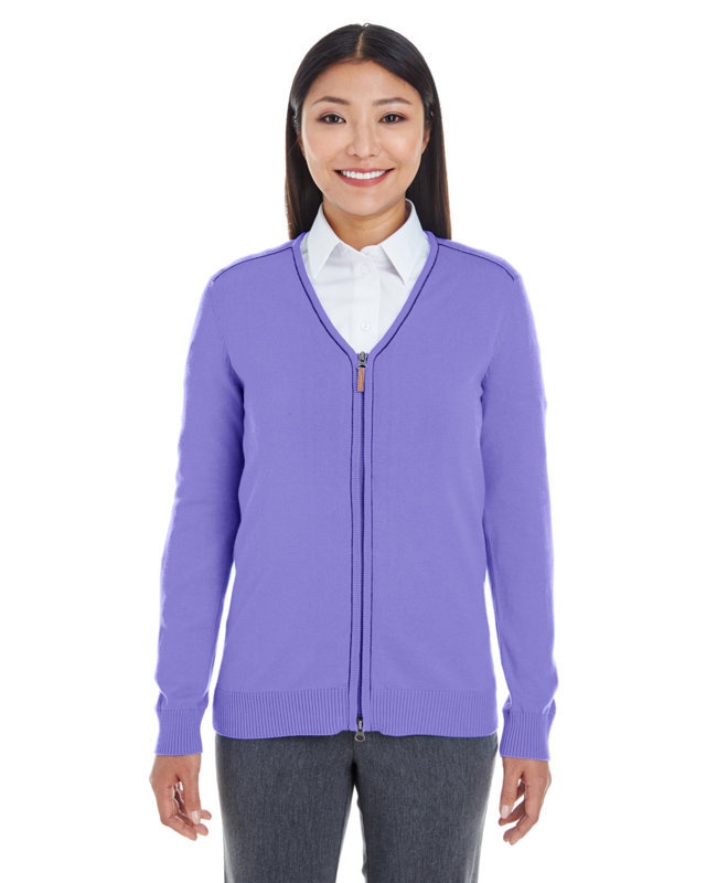 'Devon & Jones DG478W Ladies Manchester Fully-Fashioned Full-Zip Sweater'