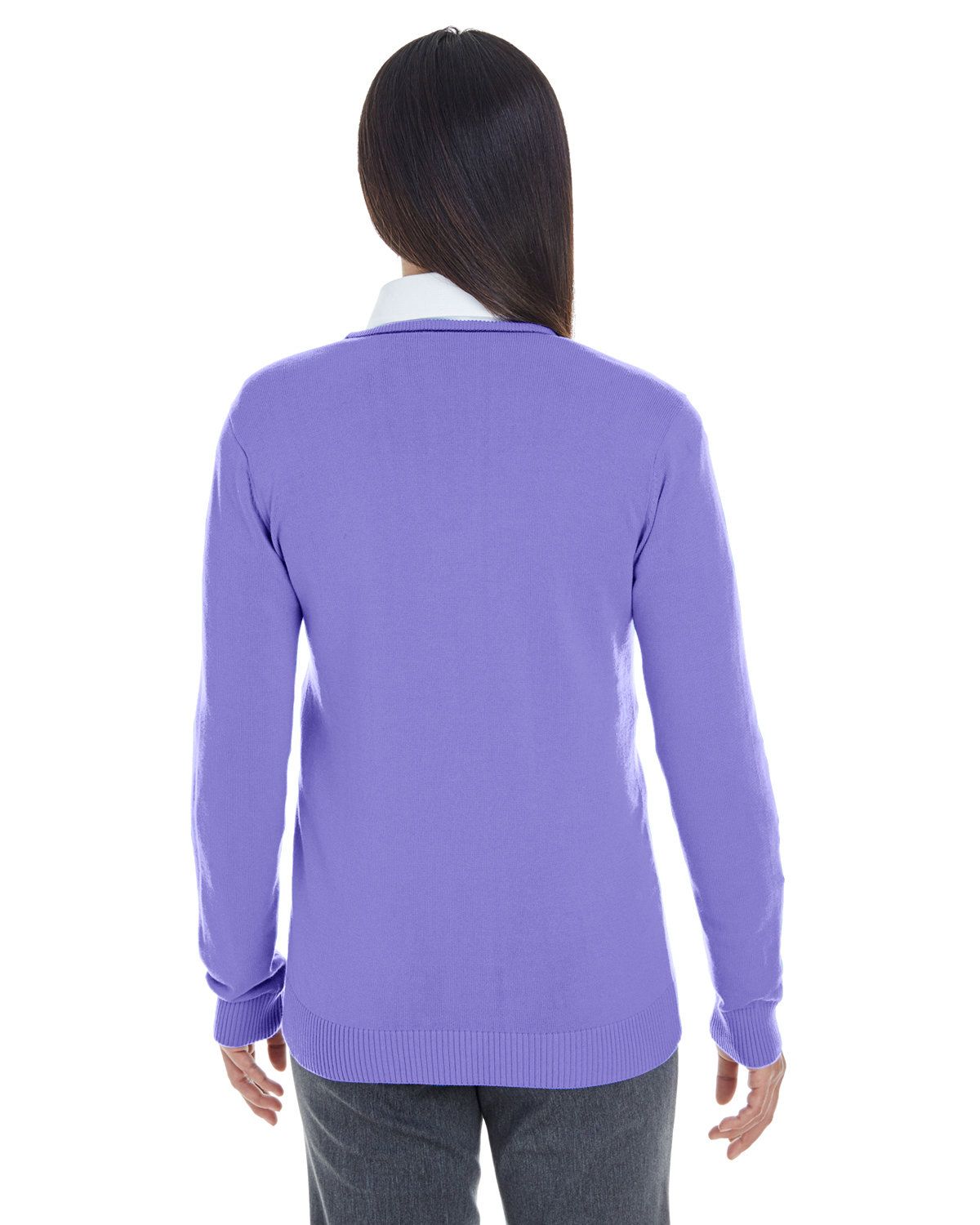 'Devon & Jones DG478W Ladies Manchester Fully-Fashioned Full-Zip Sweater'