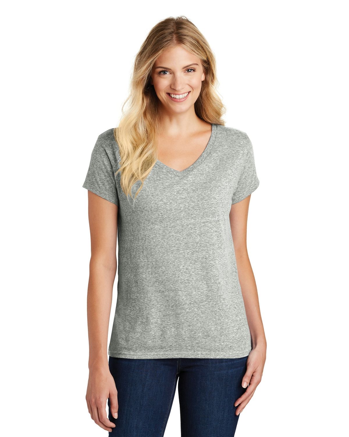 'District DM465A Women's Astro V-Neck Tee'