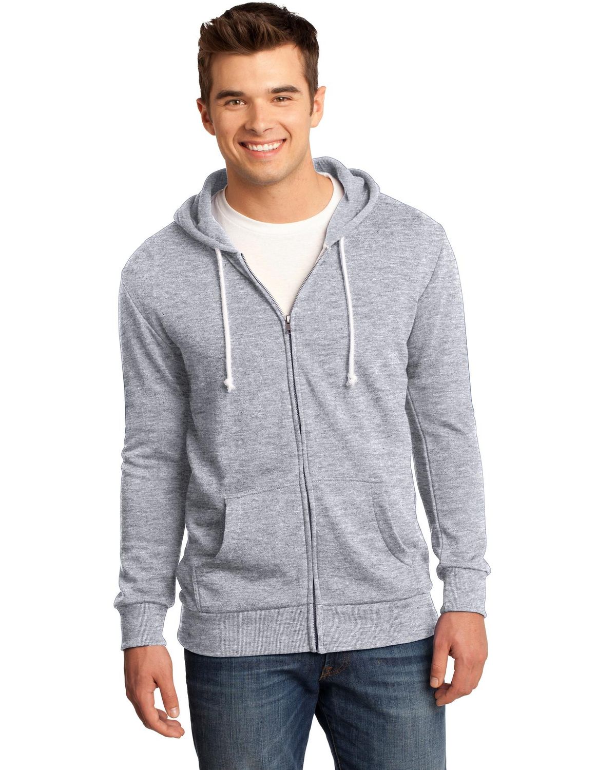 'District DT190 Young Men's Core Fleece Full-Zip Hoodie'